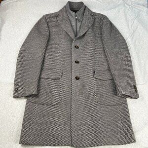 Luigi Bianchi Mantova Wool Cashmere Top Coat Zip Out Vest Size 52 R EU | 42 US